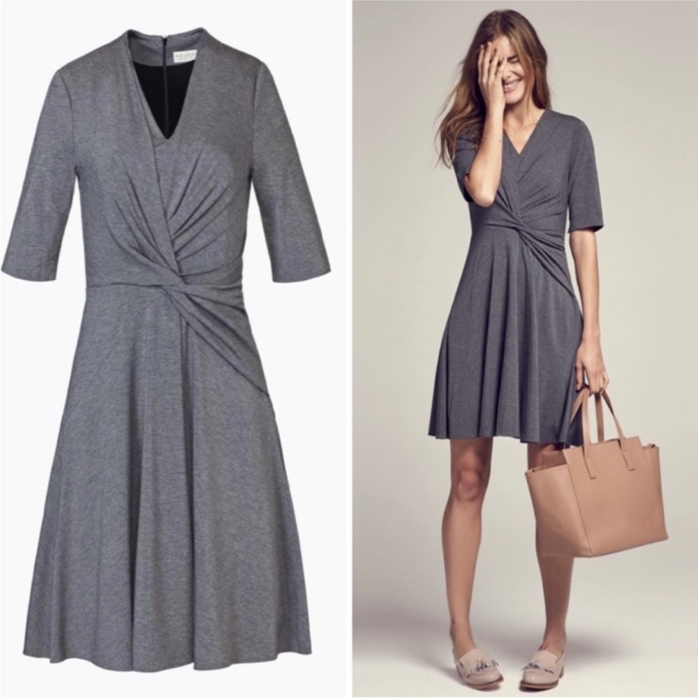 New! MM Lafleur Jenny 2.0 Dress A-Line Jersey Knit Knot Front Size 10